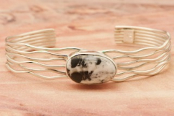 Genuine White Buffalo Turquoise Sterling Silver Bracelet